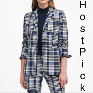 Banana Republic Long Lean Plaid Blazer 00P
